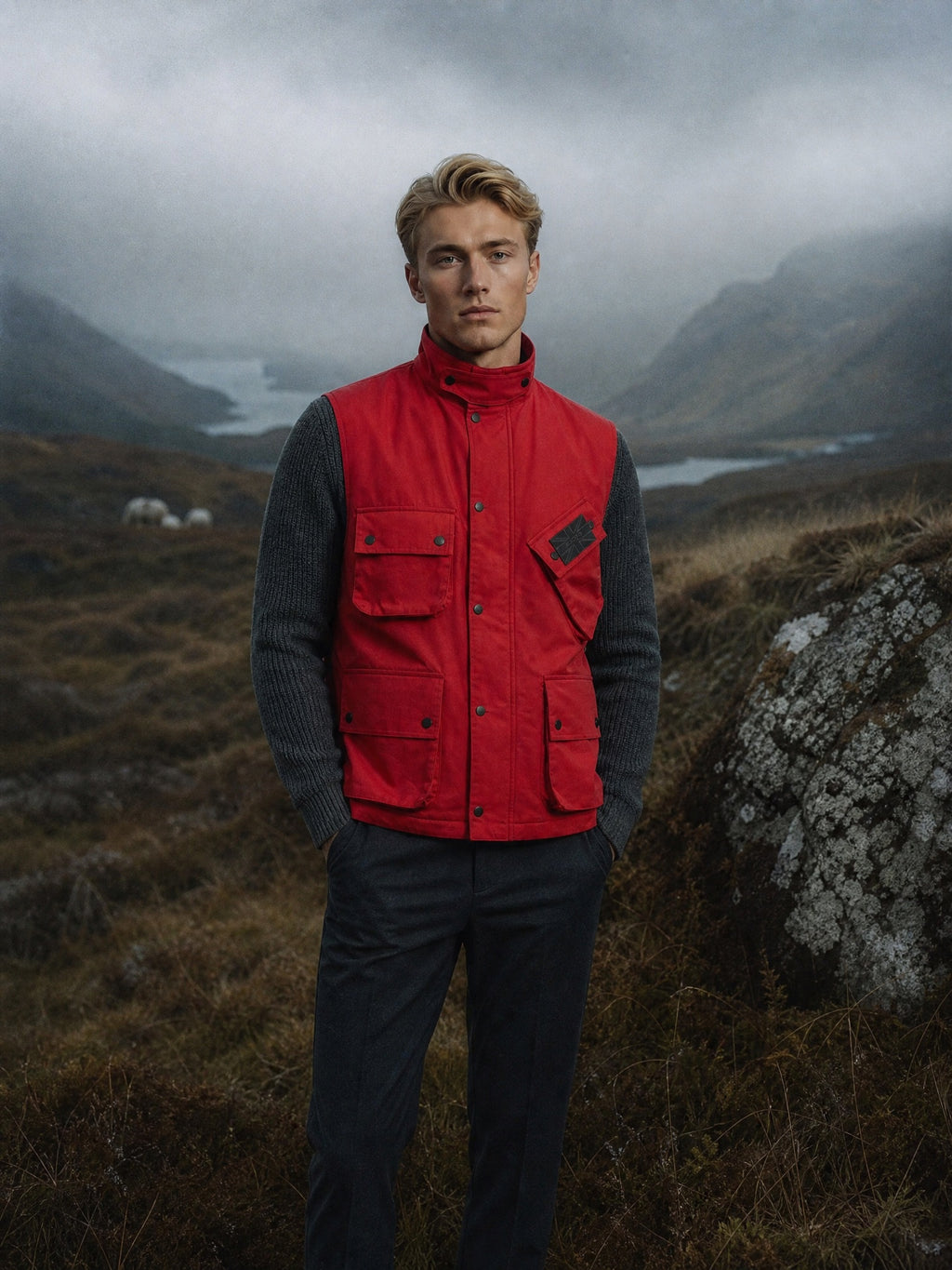 4011O00078ED DONINGTON VEST Red
