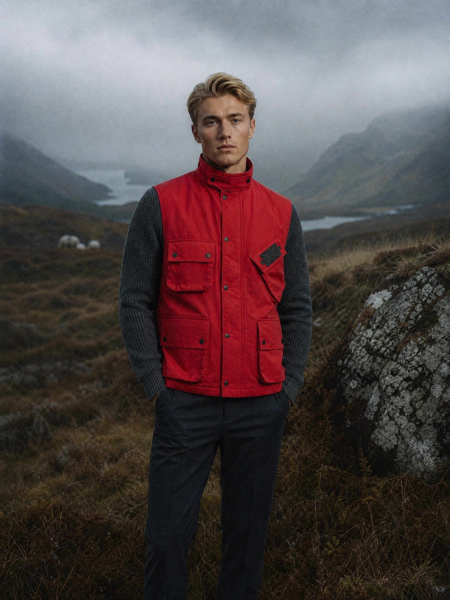 4011O00078ED DONINGTON VEST Red